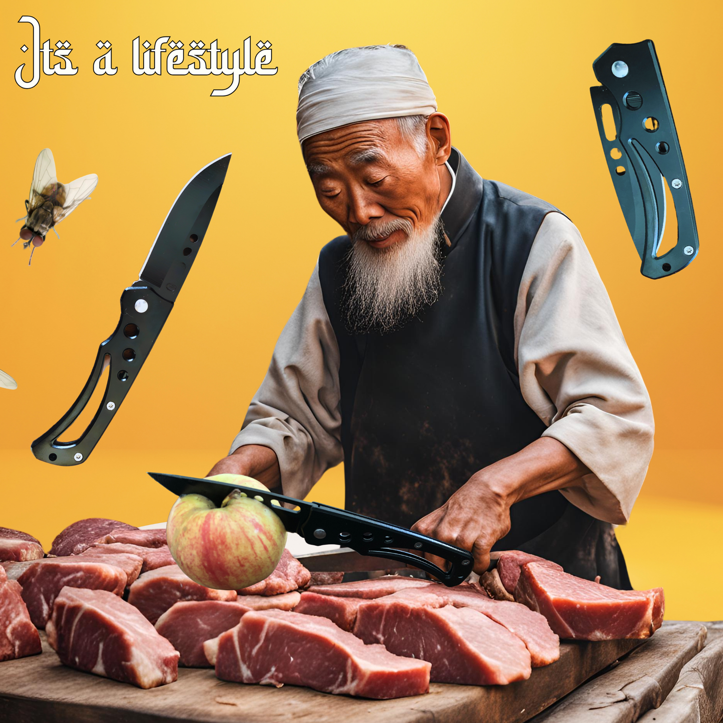Strange Fruit - Stainless Steel Matte Black Pocket Knife