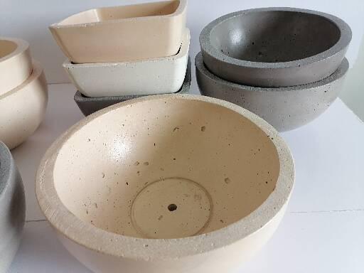 RL Stone - Round Concrete Bowl Planters