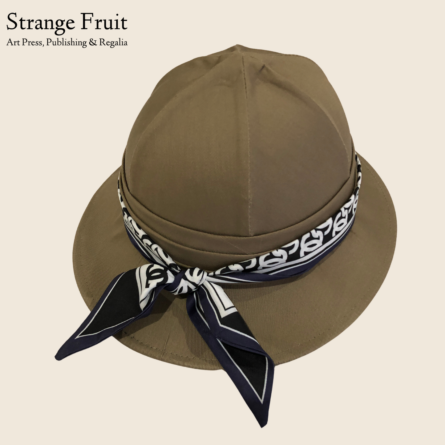 Strange Fruit - Safari Pith Helmet- Brown Cotton Canvas (Includes Free Scarf & Art Print)