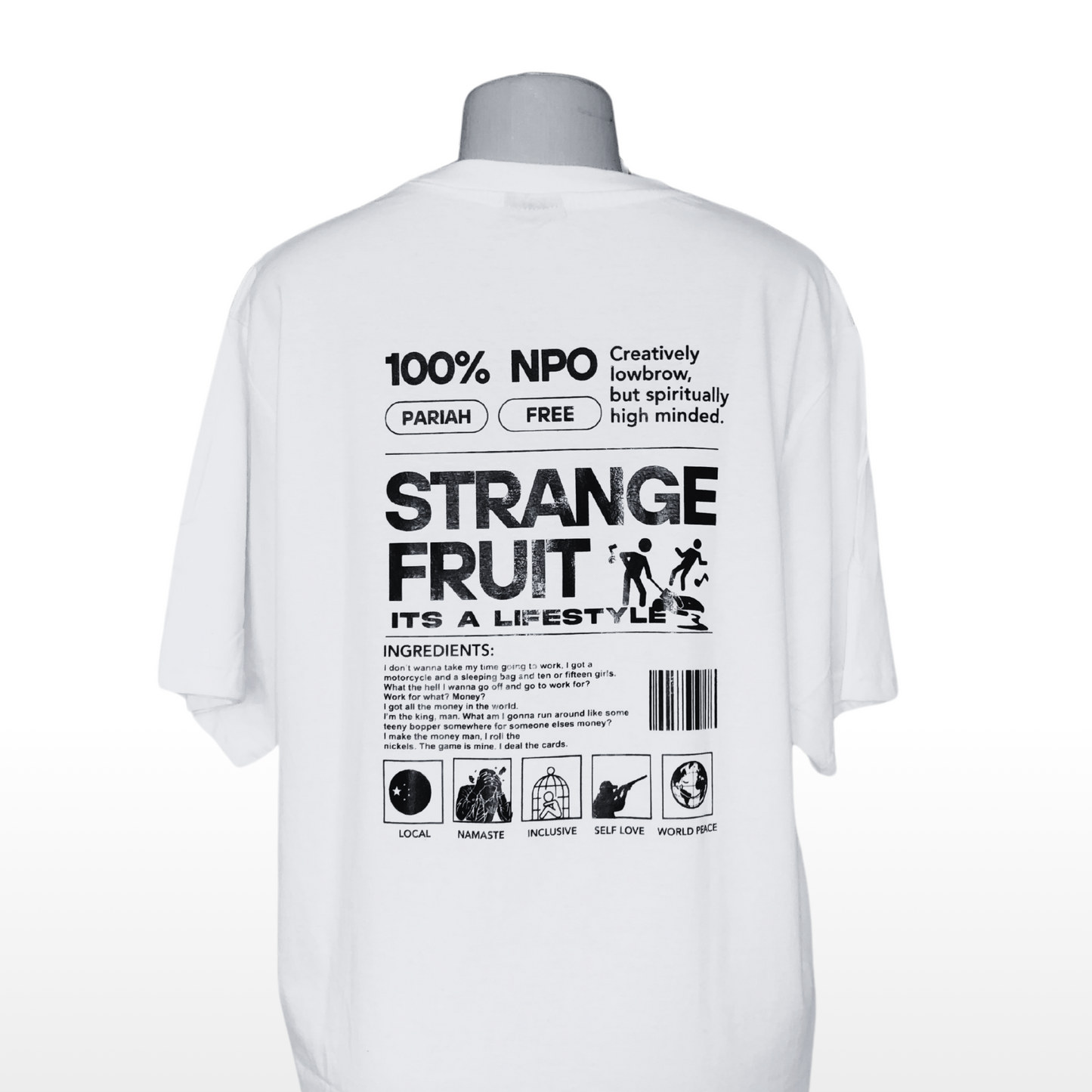 Strange Fruit - It's a Lifestyle - Short Sleeve White T-Shirt