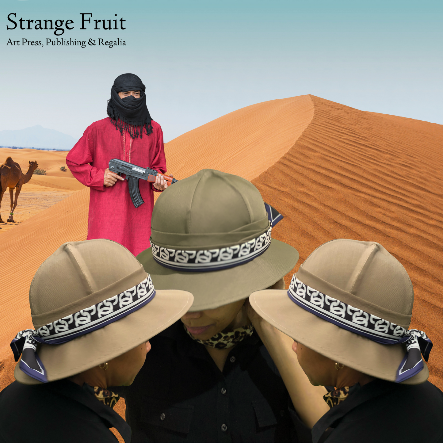 Strange Fruit - Safari Pith Helmet- Brown Cotton Canvas (Includes Free Scarf & Art Print)