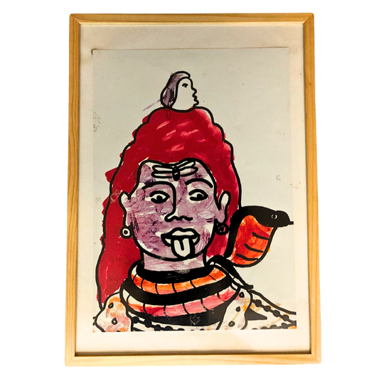 Dominick Pettersson & Montle Moorosi - "Serpent Moon" - Original Print (A3 Giclee Print)